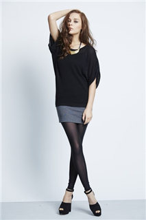 寬袖顯瘦針織上衣(黑) 