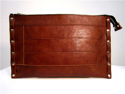 CHOCOLATE-手做皮革拼接手拿/平板電腦包