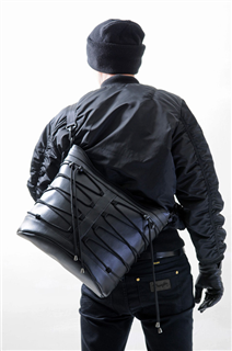 NINJA-手做防水人造皮革斜側揹/筆電包