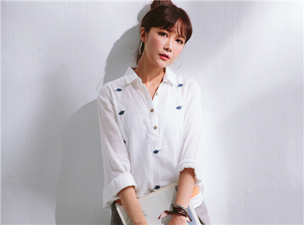 MM 落葉刺繡襯衫